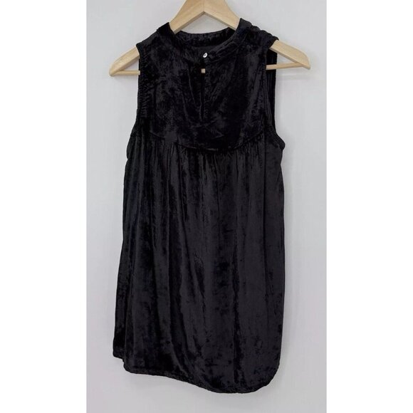 World Market Women’s Black Embroidered‎ Velour Sleeveless Blouse Size S/M Boho - Picture 3 of 12
